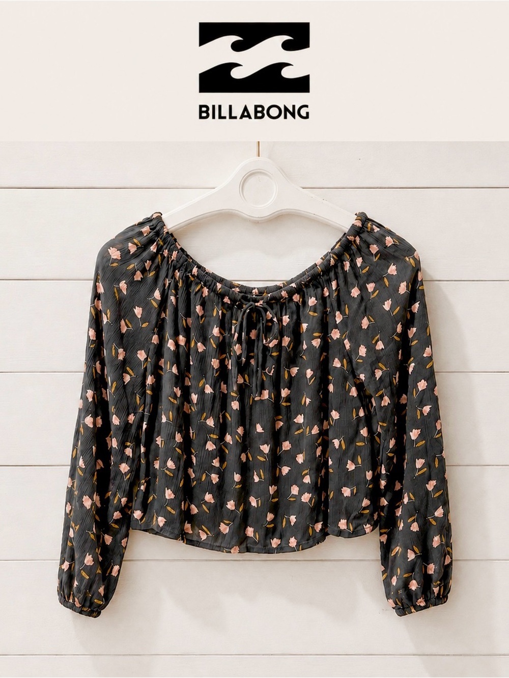 BILLABONG - Off-Shoulder Floral Blouse - Size M